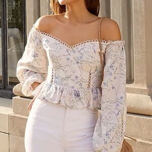 NWT express off the shoulder corset peplum top